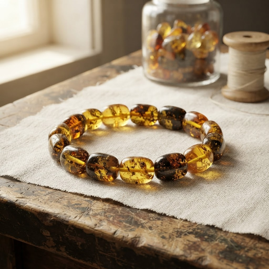 Margaret's Amber™ Briar Midnight Raw Amber Bracelet