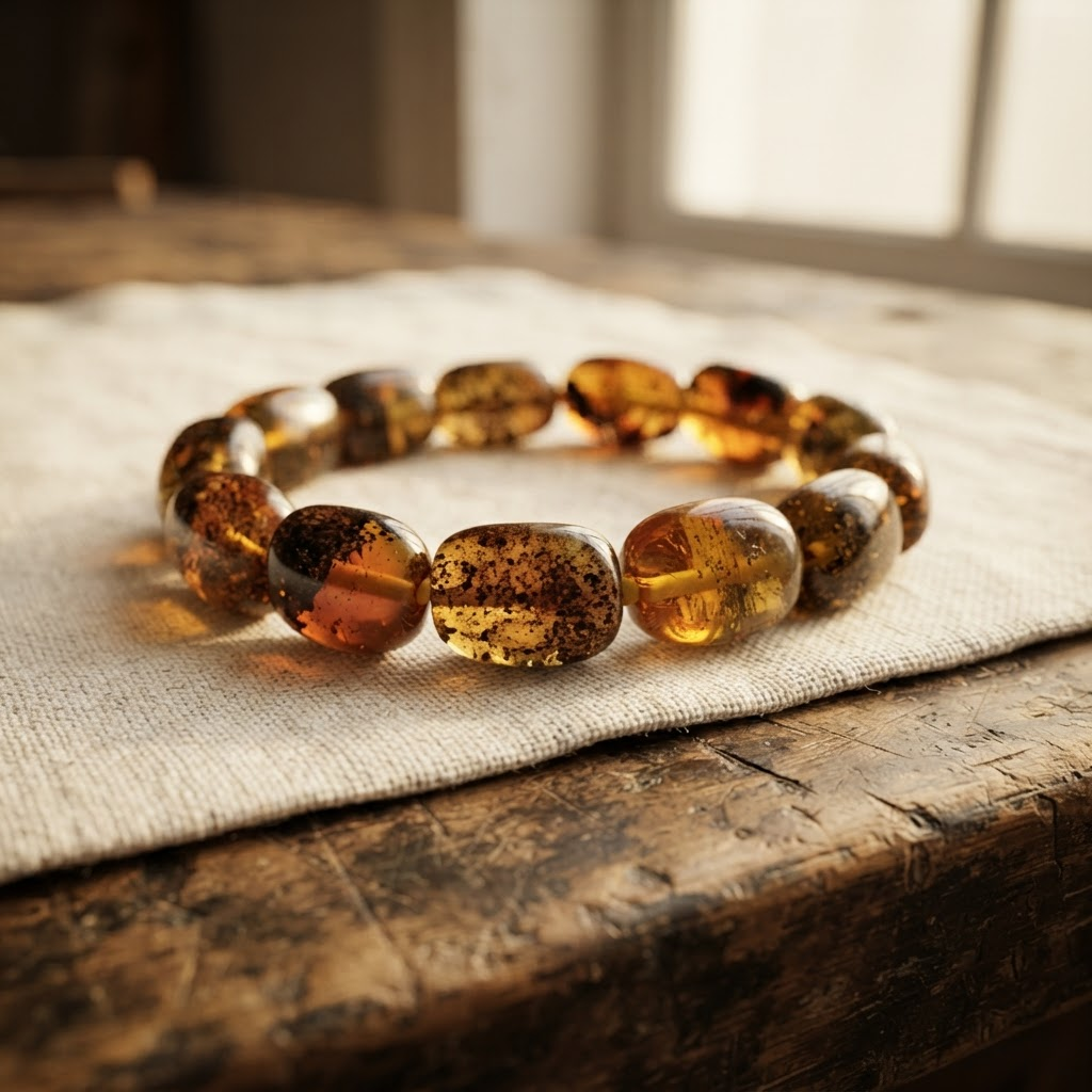 Margaret's Amber™ Briar Midnight Raw Amber Bracelet