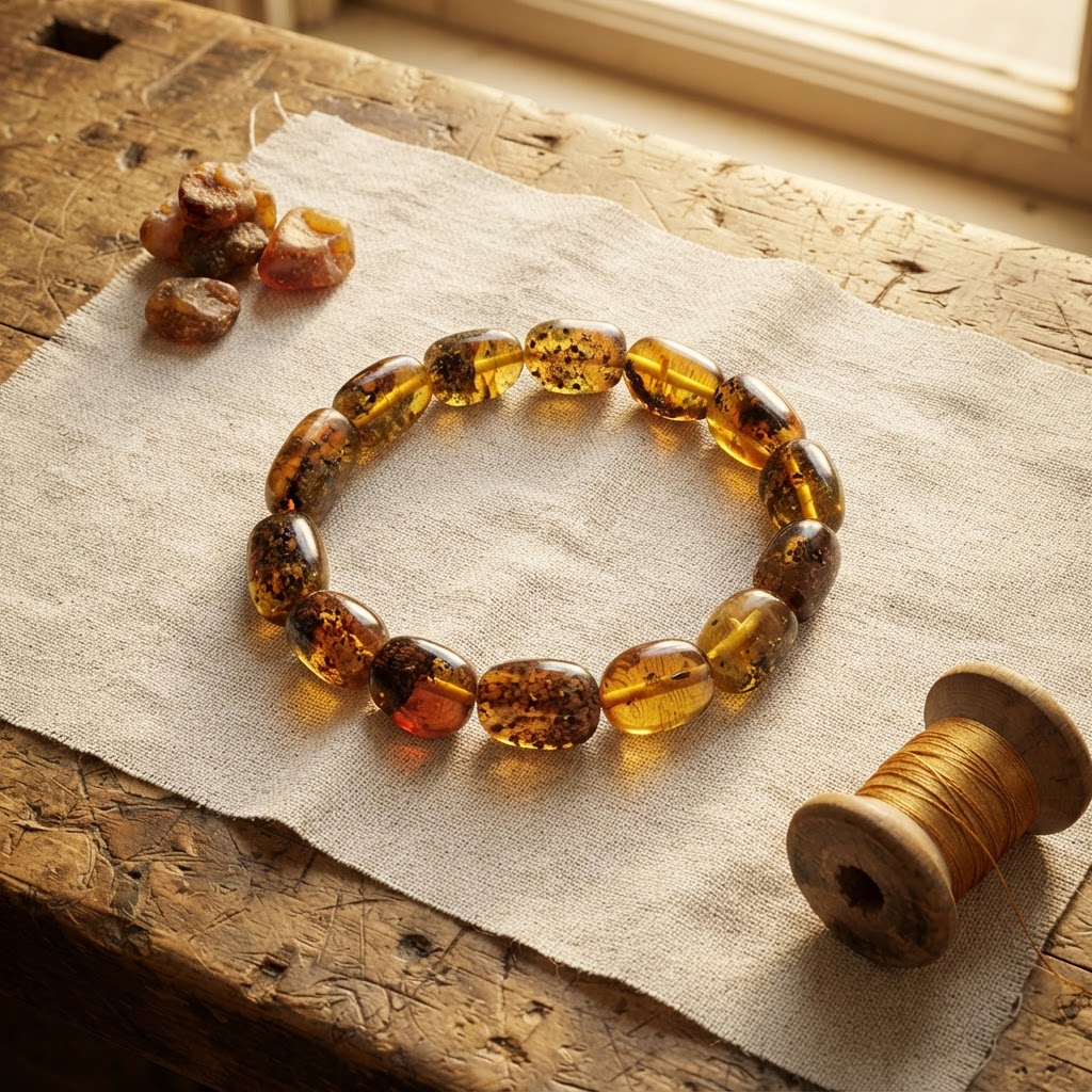 Margaret's Amber™ Briar Midnight Raw Amber Bracelet