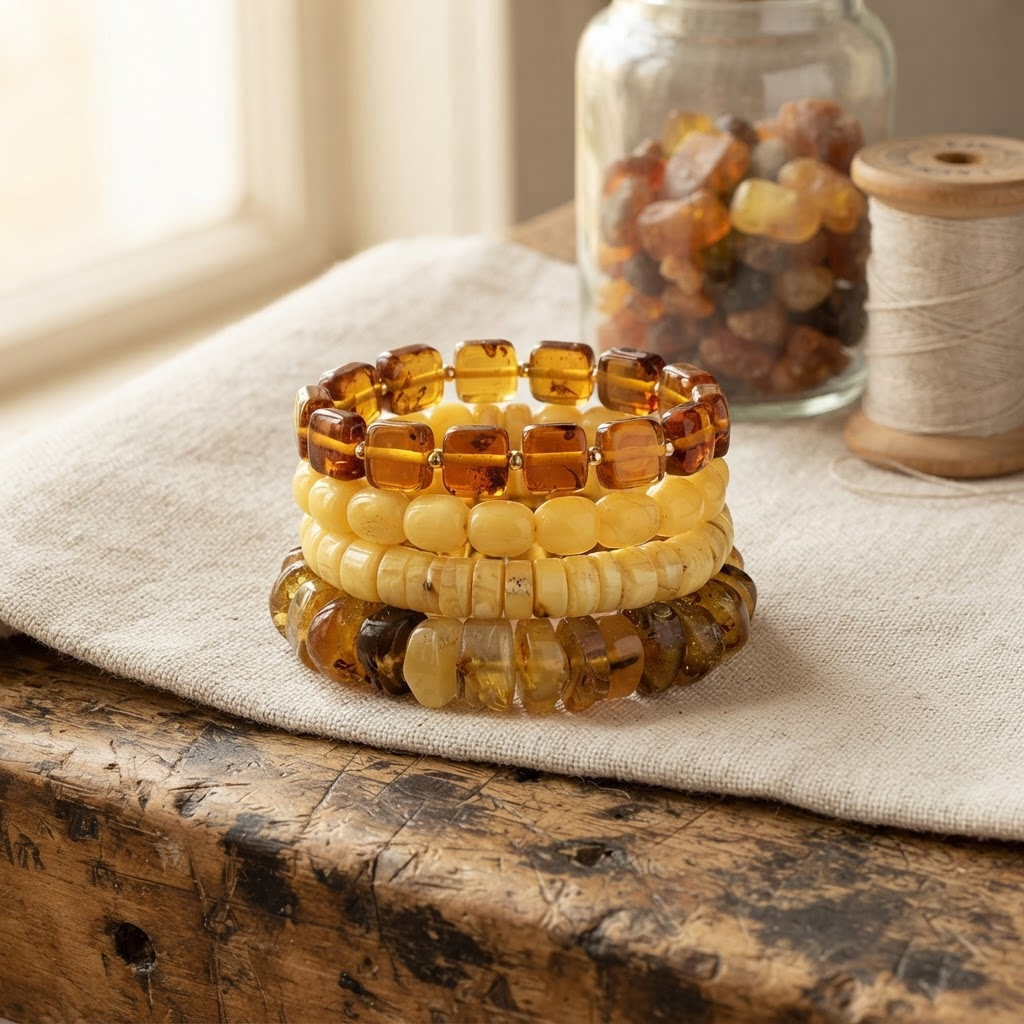 Margaret's Amber™ Meadow Midnight Raw Amber Bracelet