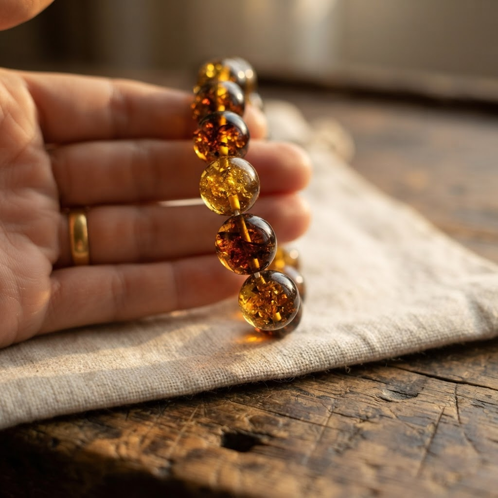 Margaret's Amber™ Winnie Piebald Amber Bracelet