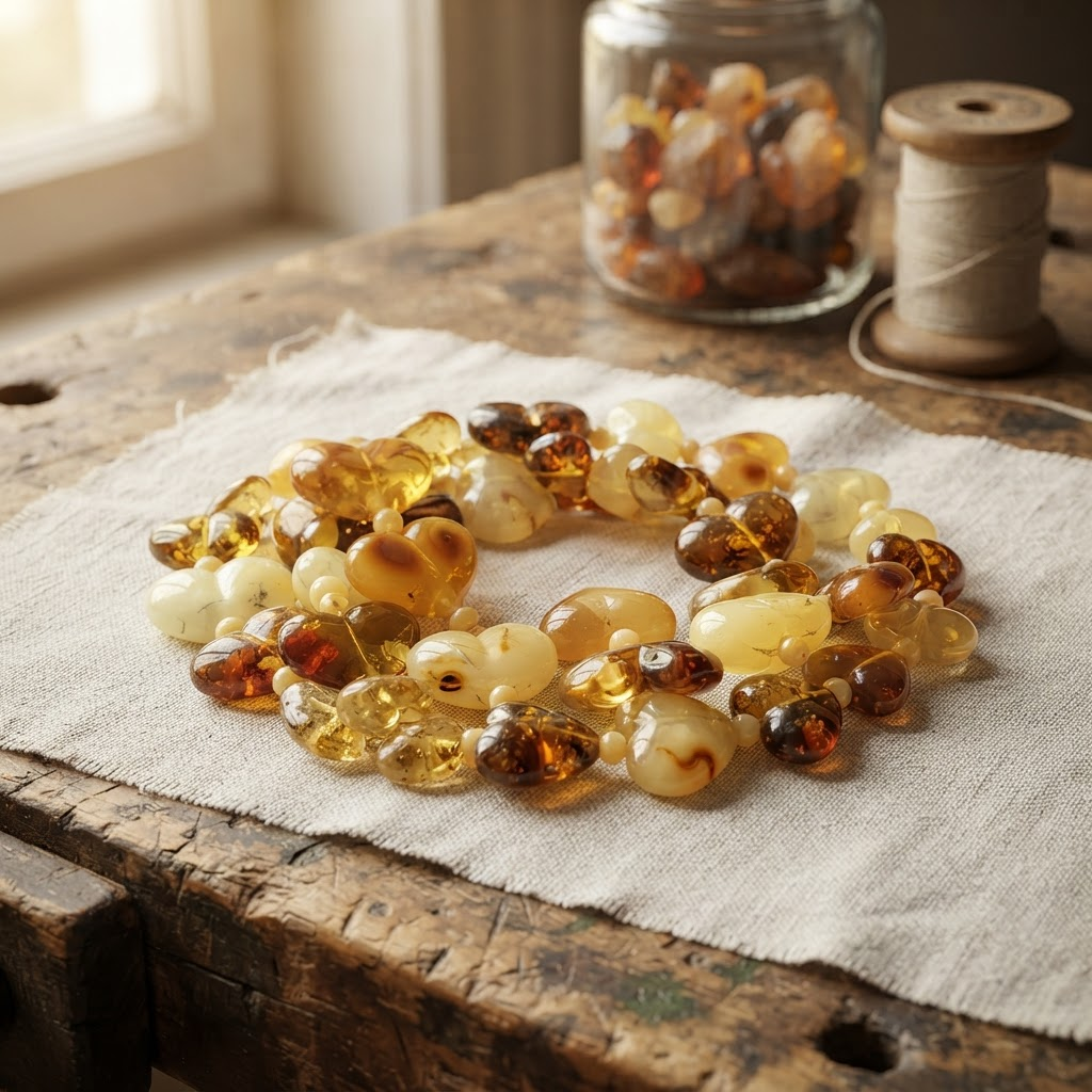 Margaret's Amber™ Foxglove Heart Amber Bracelet