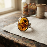 Margaret's Amber™ Poppy Piebald Amber Ring