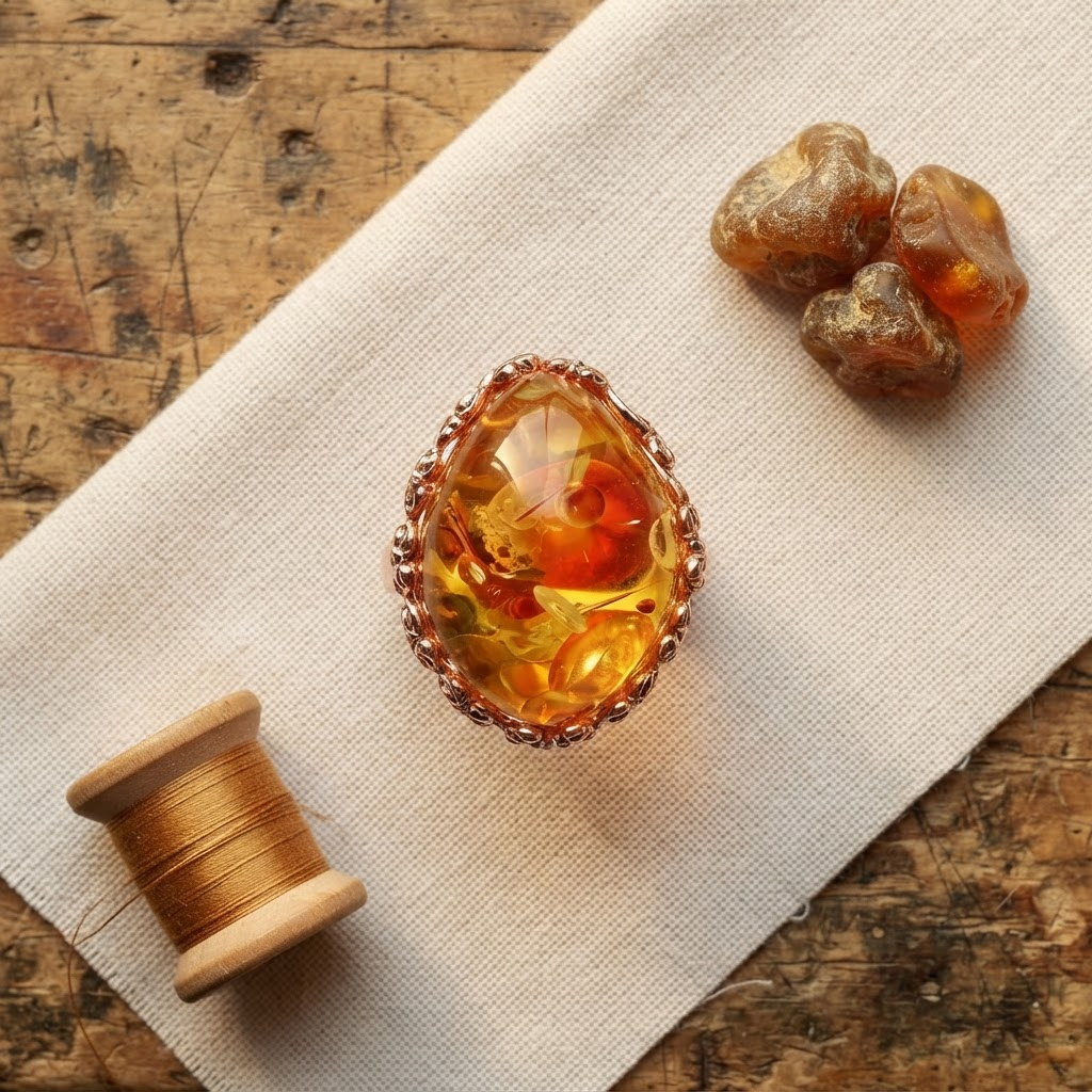 Margaret's Amber™ Gull Wildflower Amber Ring