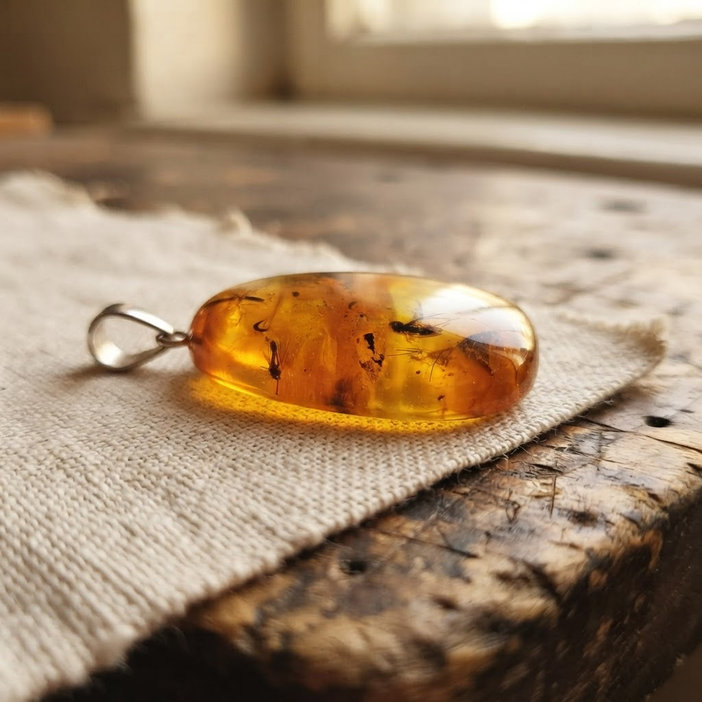 Margaret's Amber™ Candle Wildflower Teardrop Amber Necklace