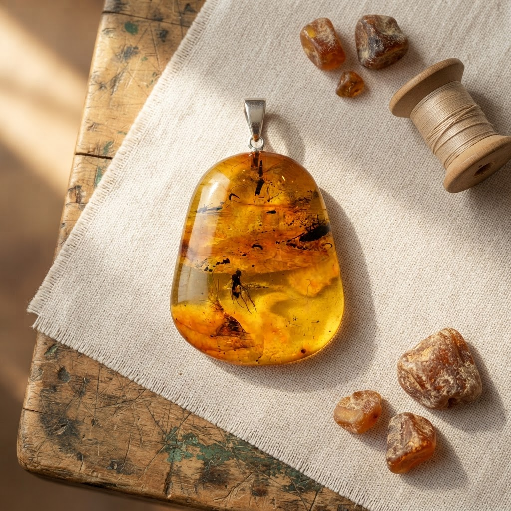 Margaret's Amber™ Candle Wildflower Teardrop Amber Necklace