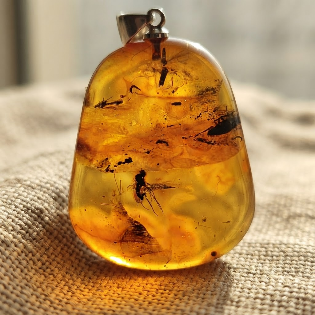 Margaret's Amber™ Candle Wildflower Teardrop Amber Necklace