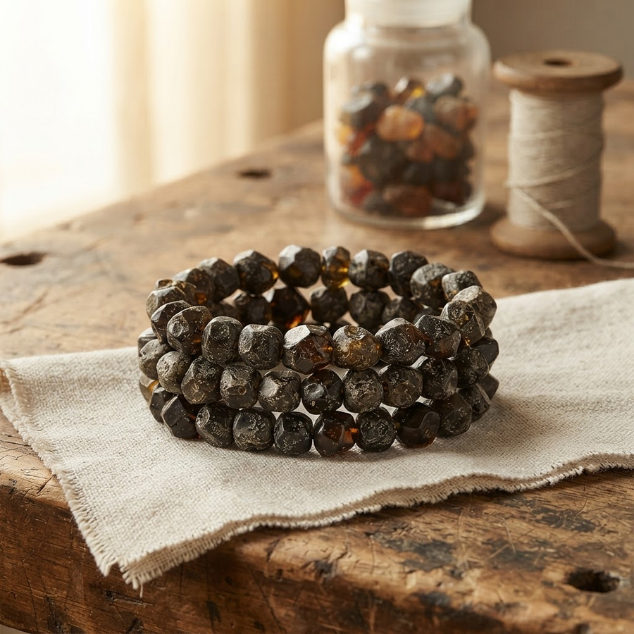 Margaret's Amber™ Vesper Midnight Faceted Amber Bracelet