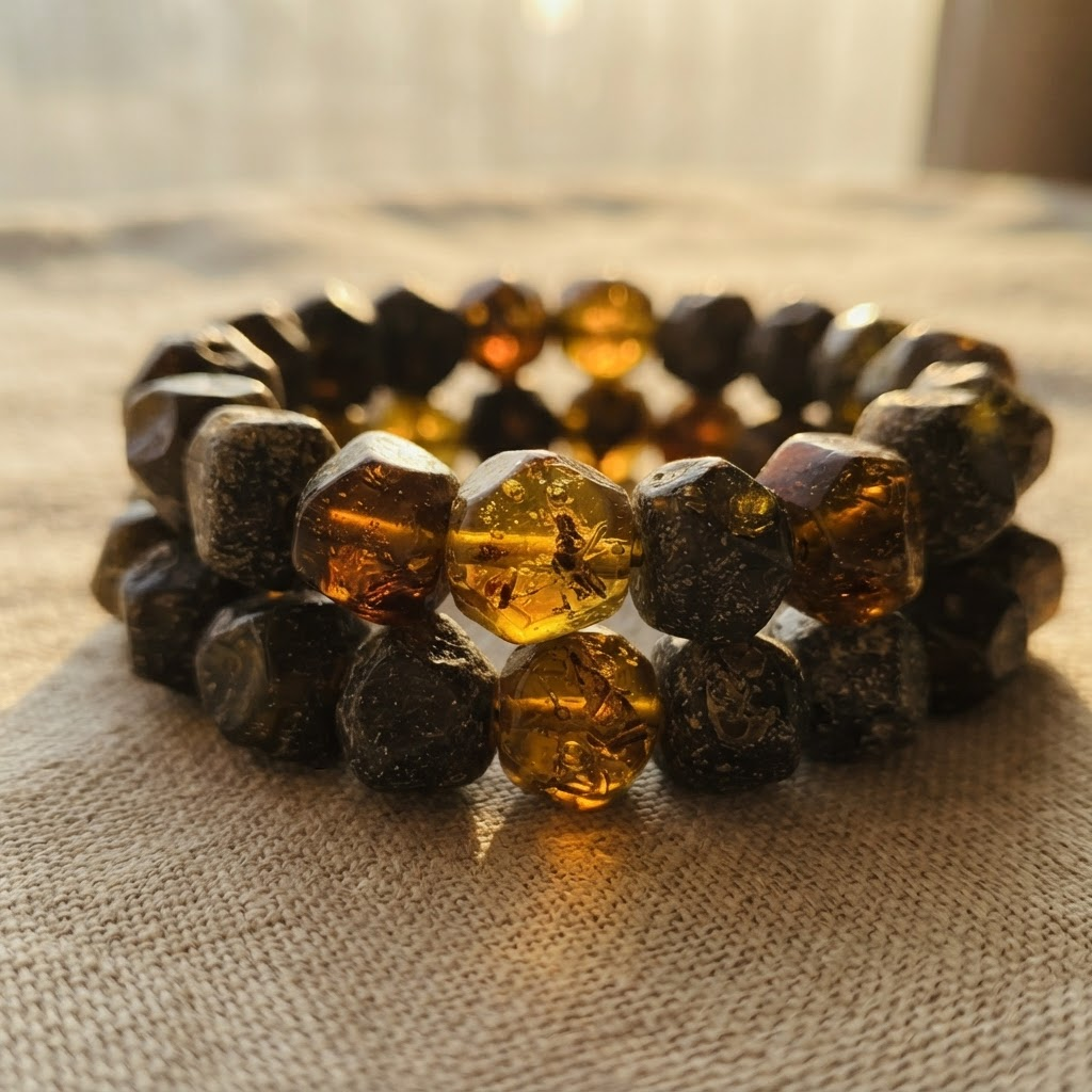 Margaret's Amber™ Vesper Midnight Faceted Amber Bracelet