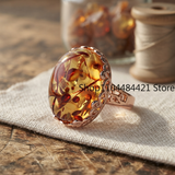 Margaret's Amber™ Glen Blue Amber Ring