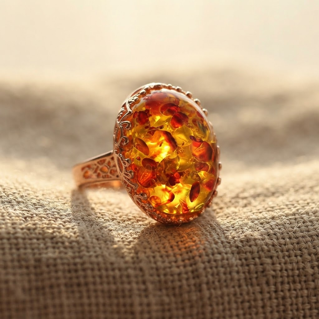 Margaret's Amber™ Hazel Honey Amber Ring