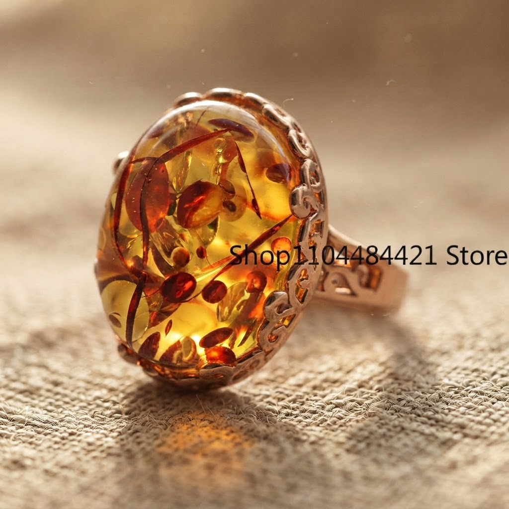 Margaret's Amber™ Glen Blue Amber Ring