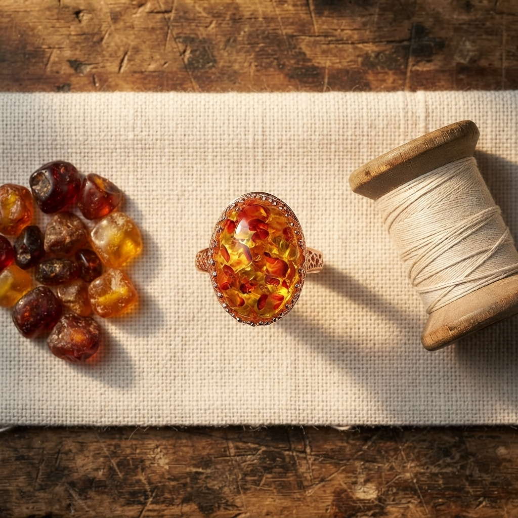 Margaret's Amber™ Hazel Honey Amber Ring