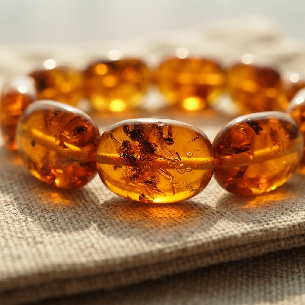 Margaret's Amber™ Treacle Piebald Raw Amber Bracelet
