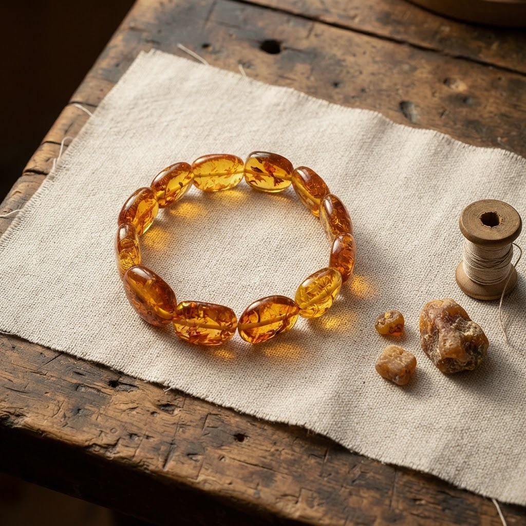 Margaret's Amber™ Treacle Piebald Raw Amber Bracelet