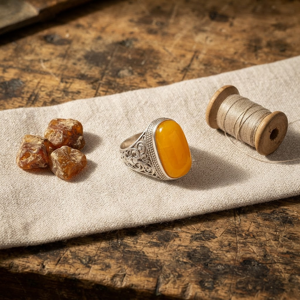 Margaret's Amber™ Lily Silver Amber Ring