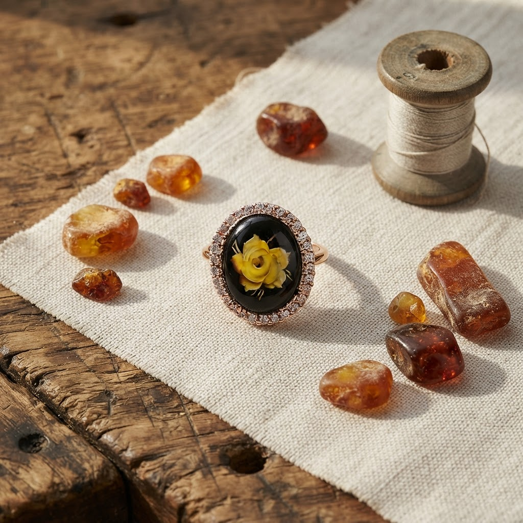 Margaret's Amber™ Creek Cherry Amber Ring