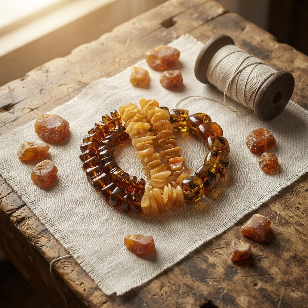 Margaret's Amber™ Sunny Wildflower Raw Amber Anklet