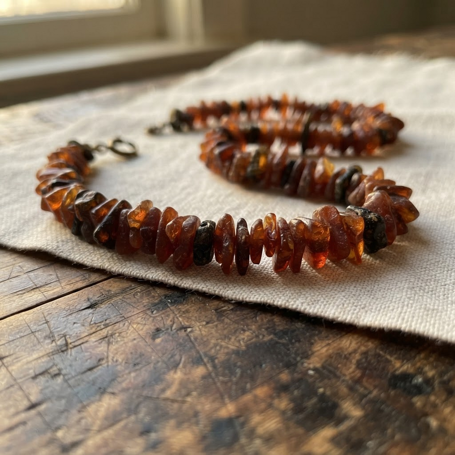 Margaret's Amber™ Cinnamon Raw Amber Anklet