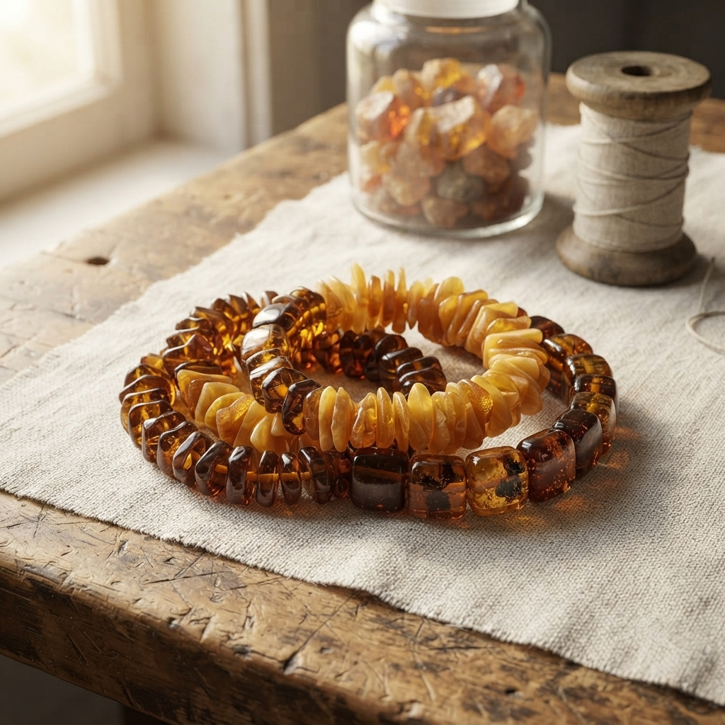 Margaret's Amber™ Sunny Wildflower Raw Amber Anklet