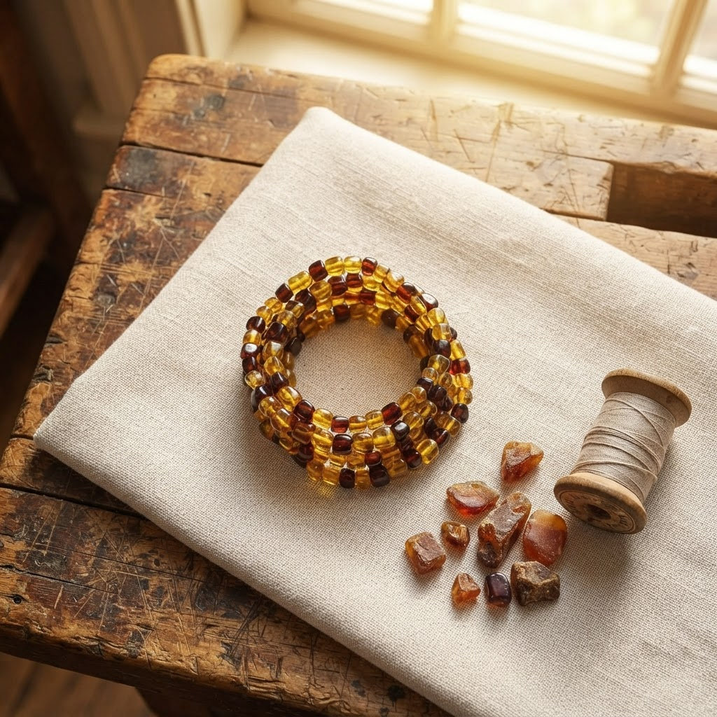 Margaret's Amber™ Fay Rainbow Raw Amber Anklet