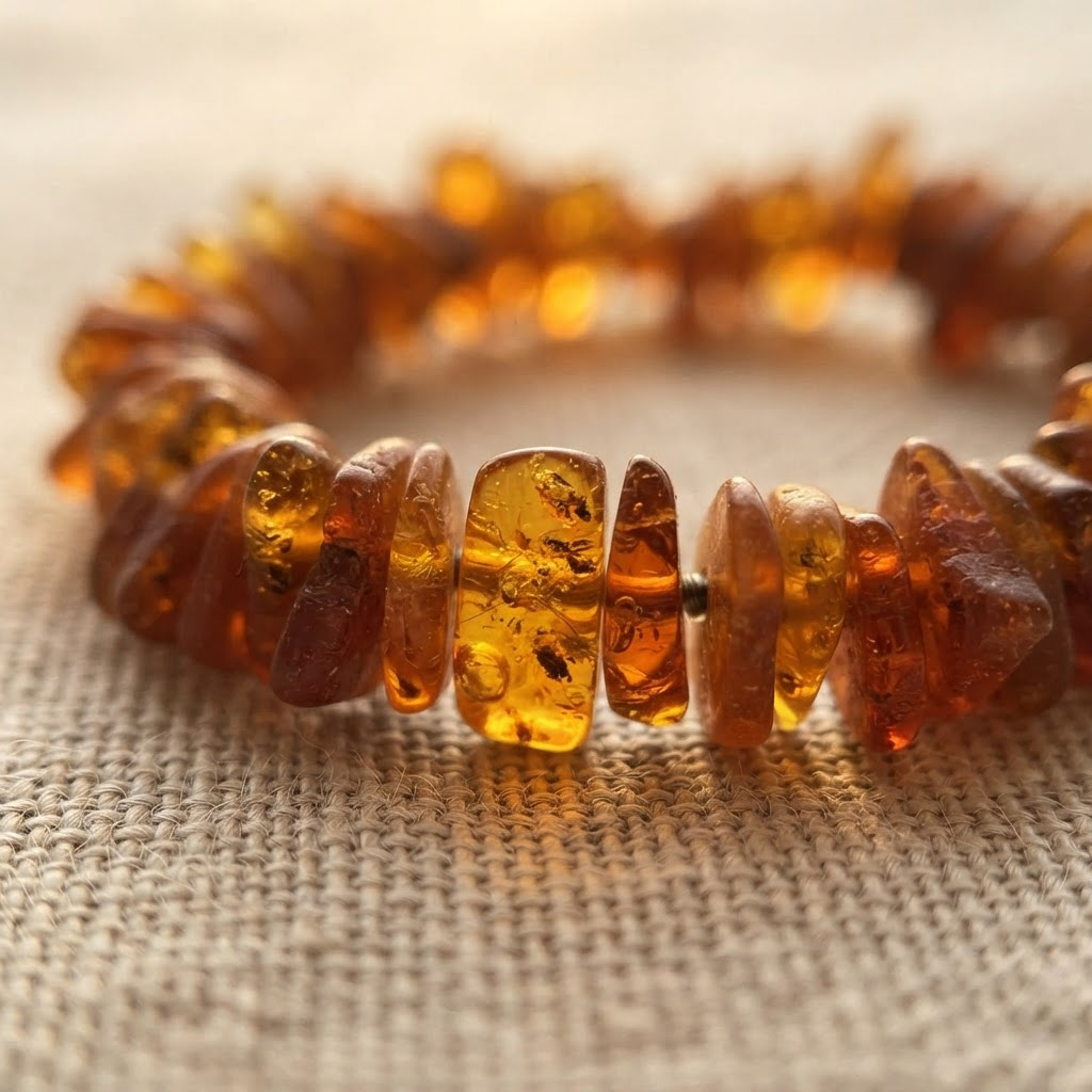 Margaret's Amber™ Cinnamon Raw Amber Anklet