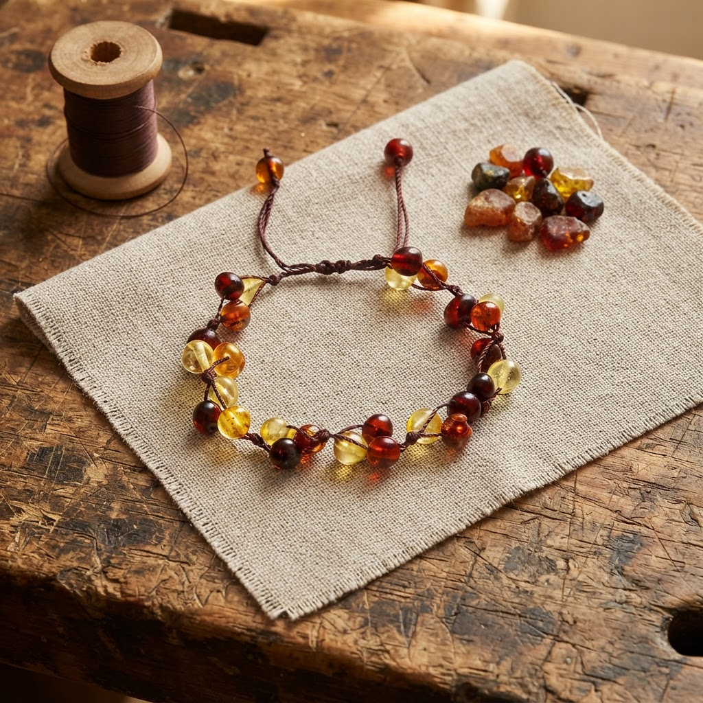 Margaret's Amber™ Fern Amber Anklet