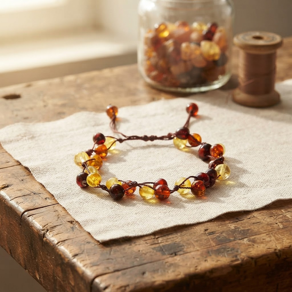 Margaret's Amber™ Fern Amber Anklet