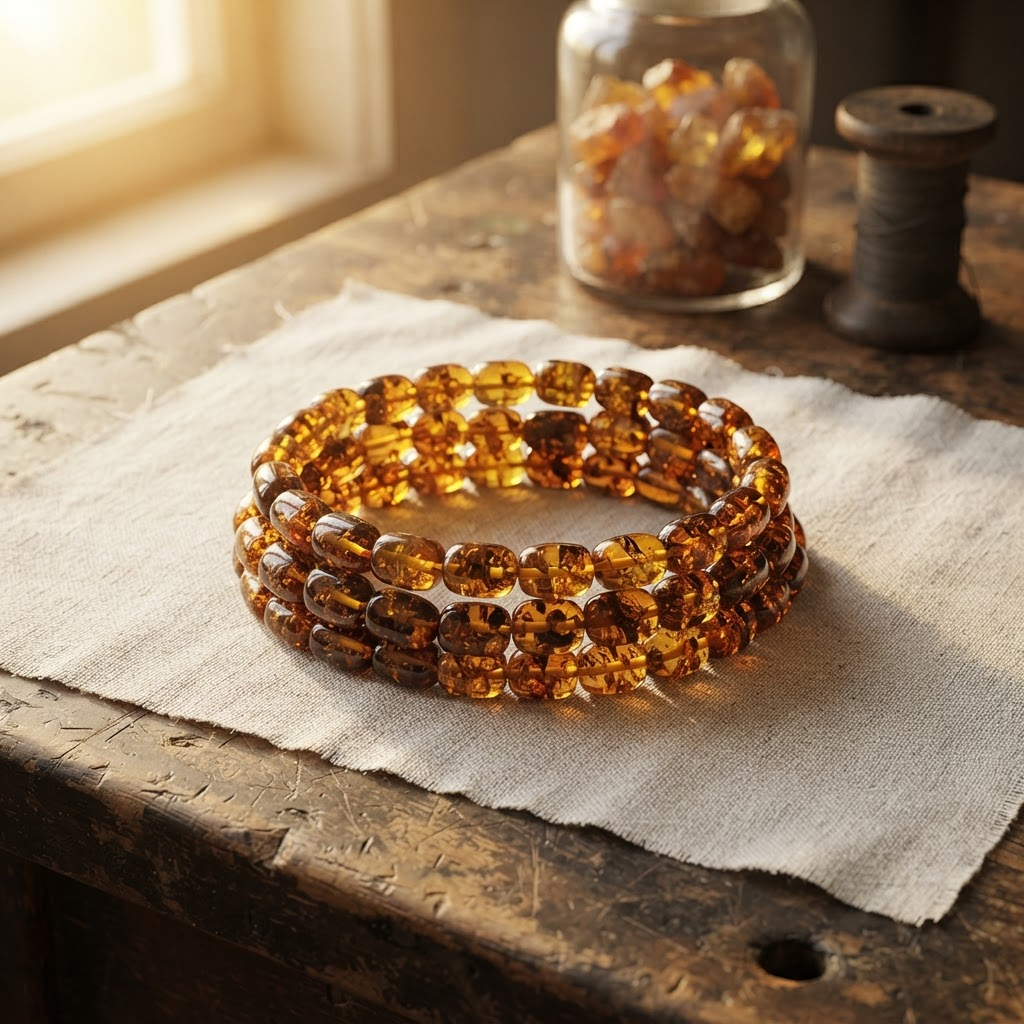 Margaret's Amber™ Ease Piebald Wildflower Amber Bracelet