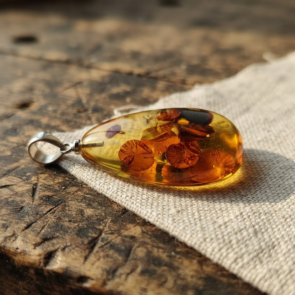 Margaret's Amber™ Bluebell Pendant Amber Necklace