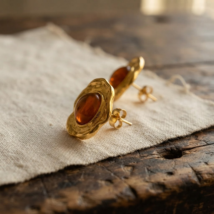 Margaret's Amber™ Sandbar Rainbow Amber Earrings