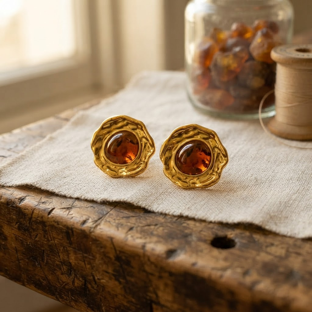 Margaret's Amber™ Sandbar Rainbow Amber Earrings