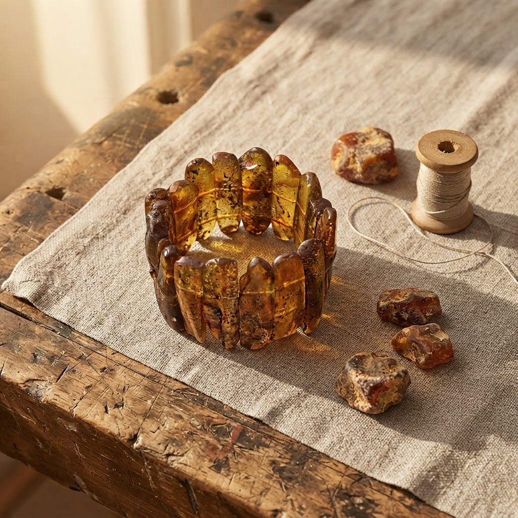 Margaret's Amber™ Solace Wide Amber Bracelet