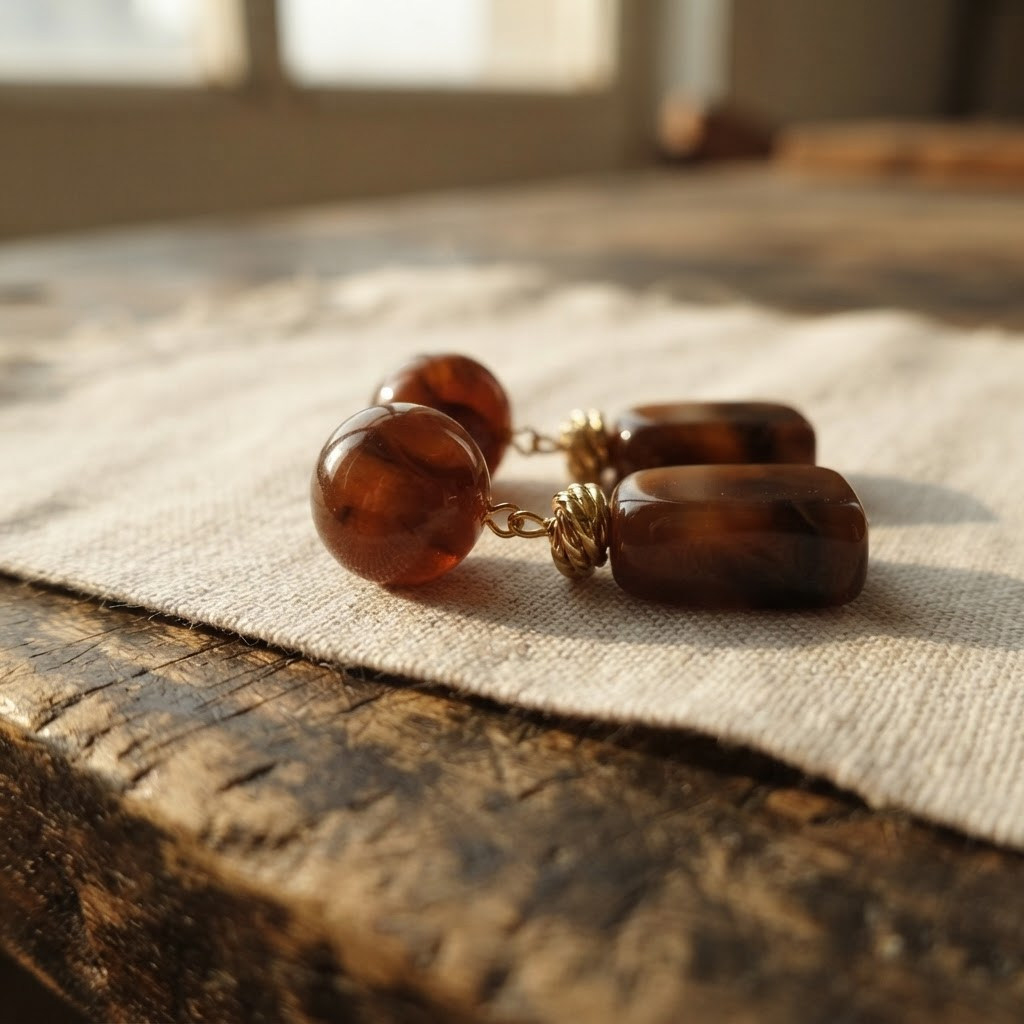 Margaret's Amber™ Ochre Rainbow Amber Earrings