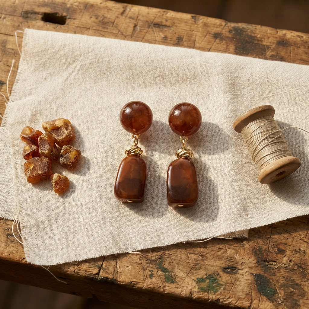 Margaret's Amber™ Ochre Rainbow Amber Earrings