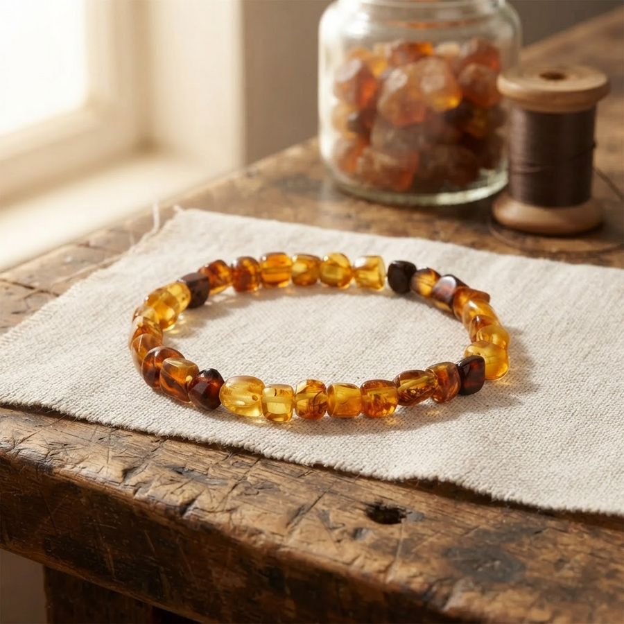 Margaret's Amber™ Agnes Honey Raw Amber Bracelet
