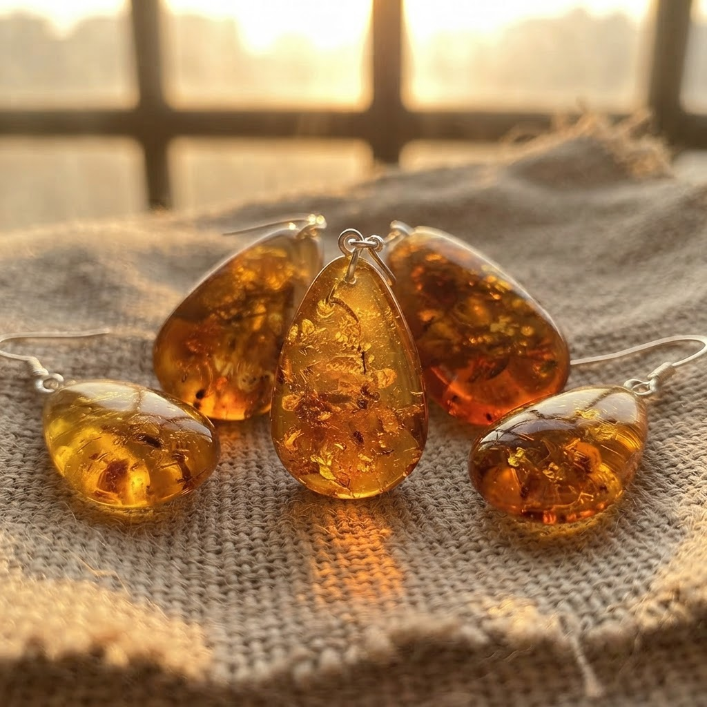 Margaret's Amber™ Mabel Silver Amber Earrings