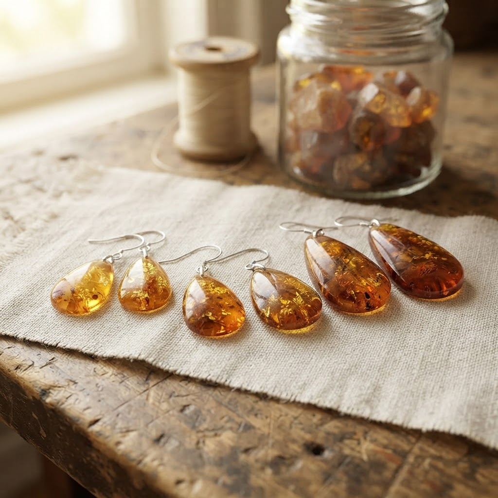 Margaret's Amber™ Mabel Silver Amber Earrings