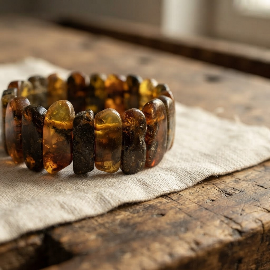 Margaret's Amber™ Honeycomb Wide Amber Bracelet