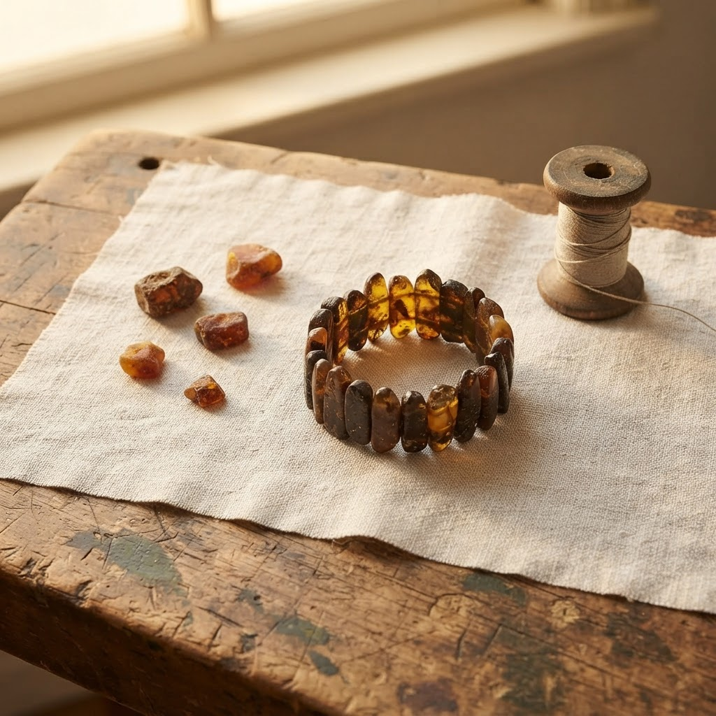 Margaret's Amber™ Honeycomb Wide Amber Bracelet