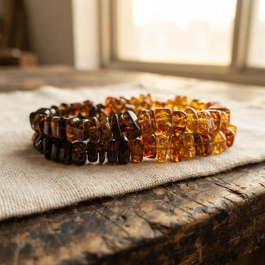Margaret's Amber™ Saffron Wildflower Raw Amber Bracelet