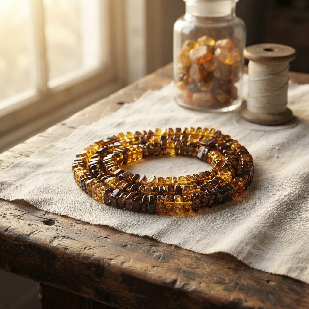 Margaret's Amber™ Saffron Wildflower Raw Amber Bracelet