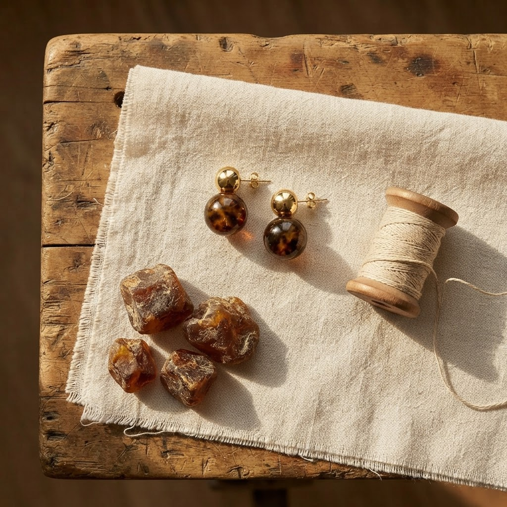 Margaret's Amber™ Bee Cognac Amber Earrings