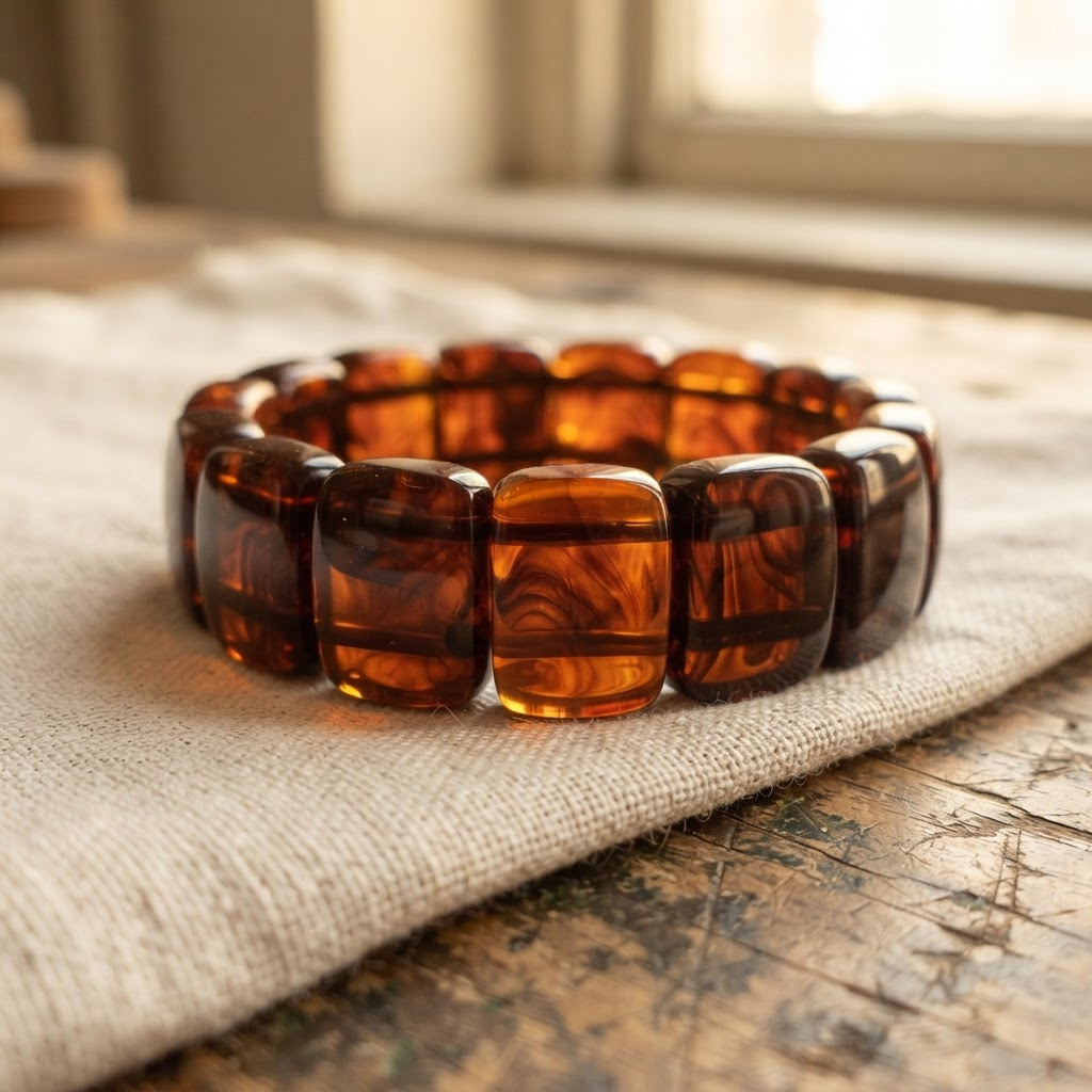 Margaret's Amber™ Driftwood Cherry Wide Amber Bracelet