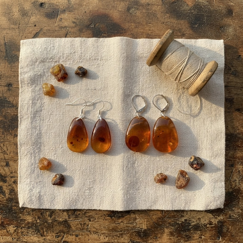 Margaret's Amber™ Marigold Wildflower Silver Amber Earrings
