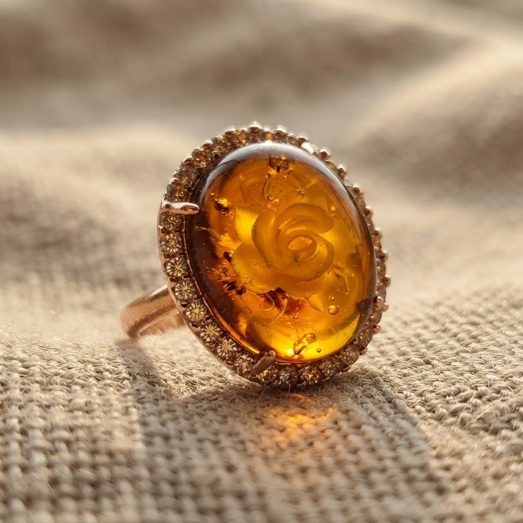 Margaret's Amber™ Ginger Cherry Amber Ring