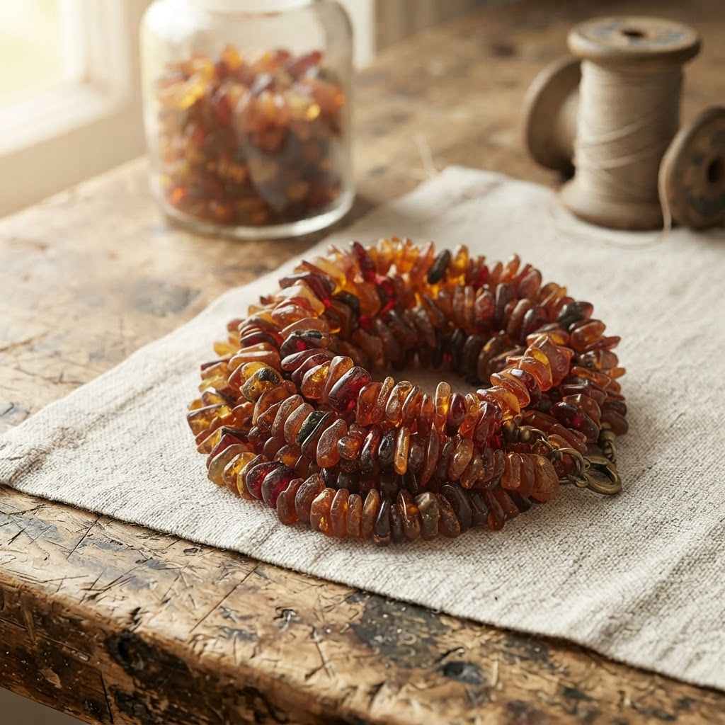 Margaret's Amber™ Cinnamon Raw Amber Anklet