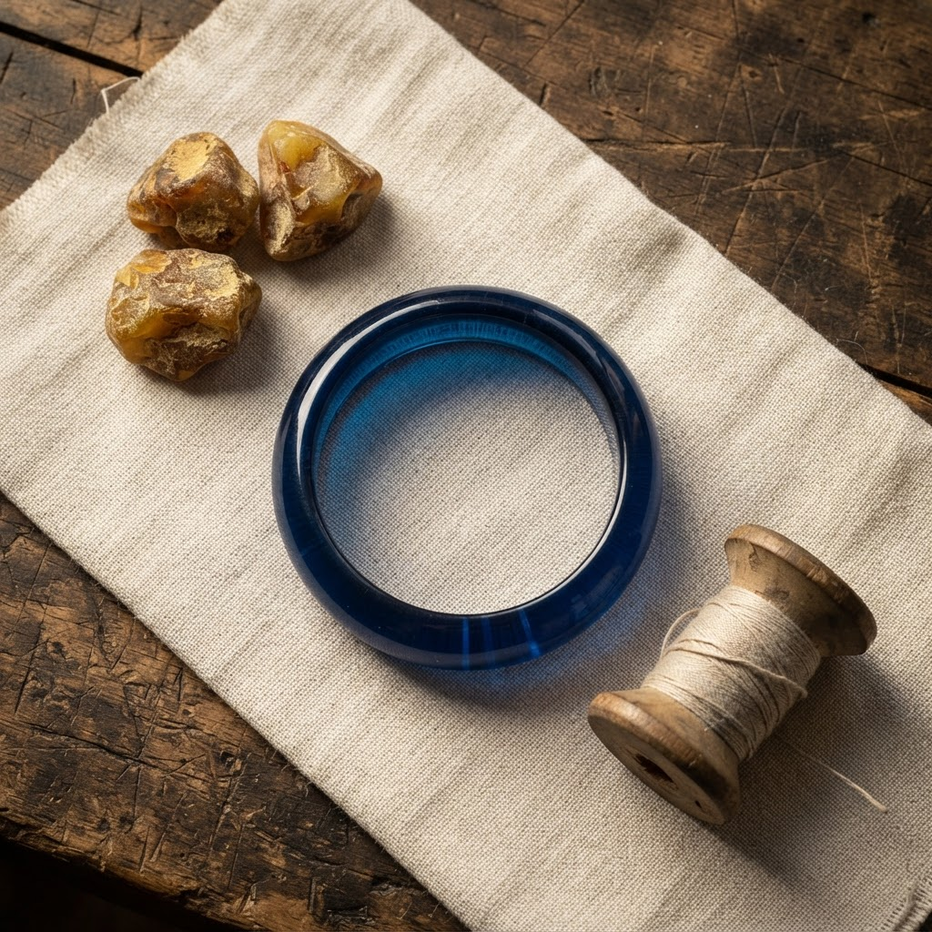 Margaret's Amber™ Birch Blue Amber Anklet