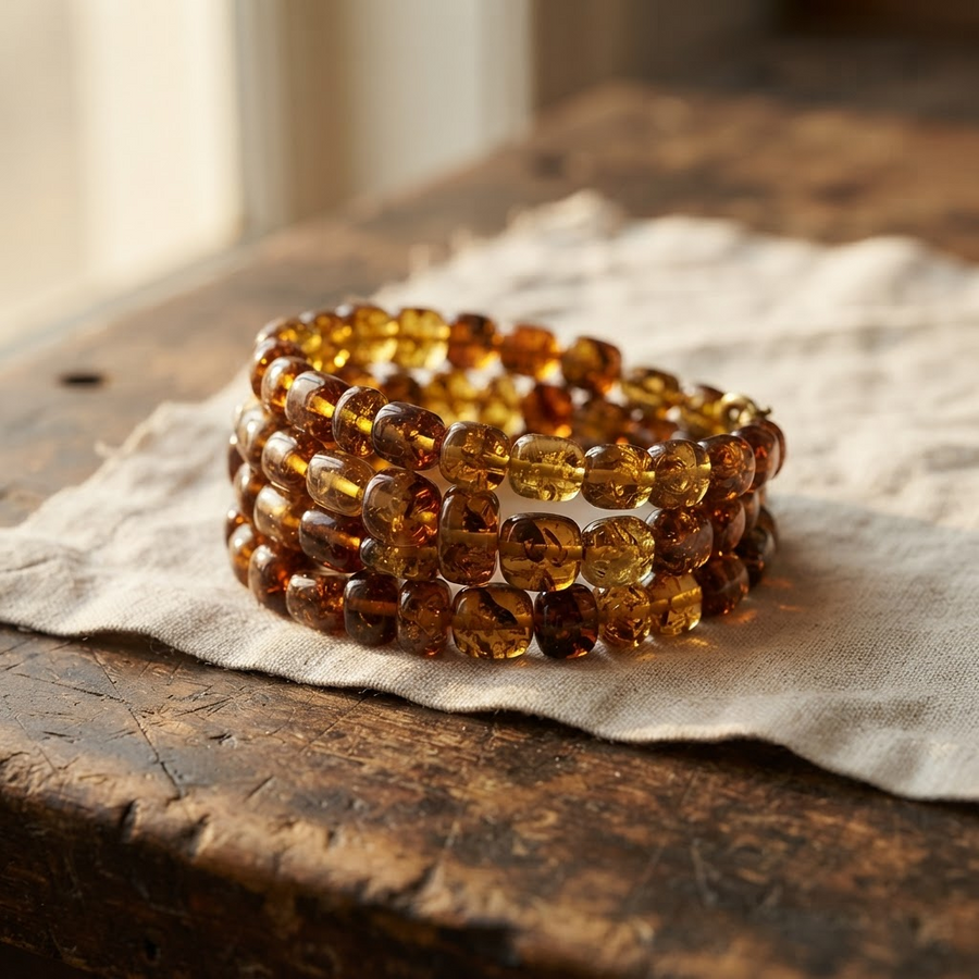 Margaret's Amber™ Ease Piebald Wildflower Amber Bracelet