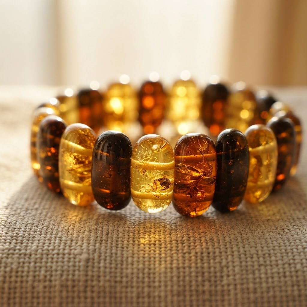 Margaret's Amber™ Ease Piebald Wildflower Amber Bracelet